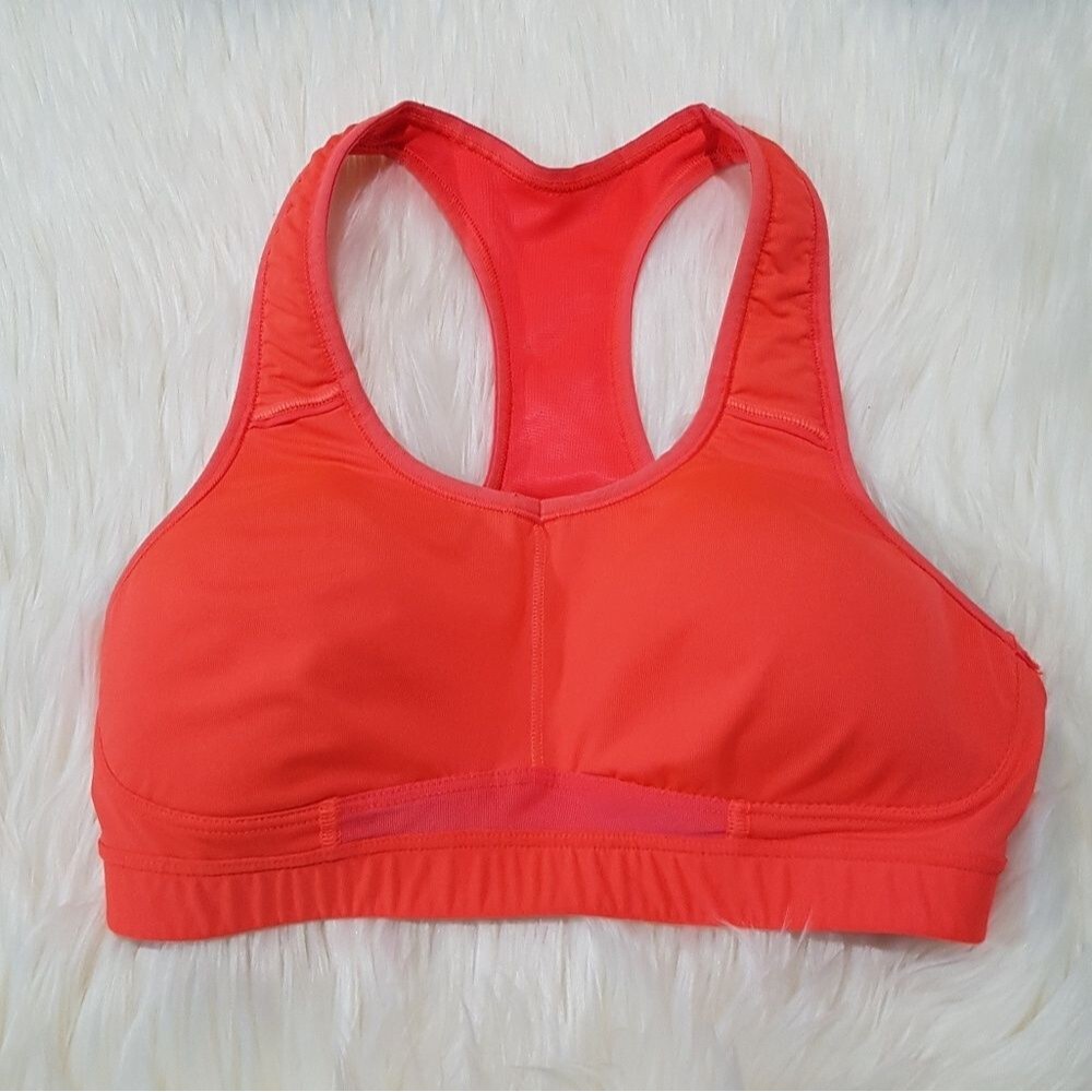 Athleta sports bra, coral, 34B